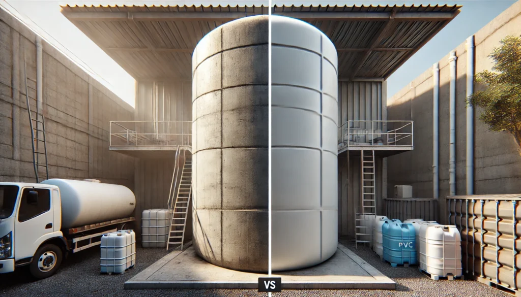 Difference Between Concrete and PVC Water Storage Tank